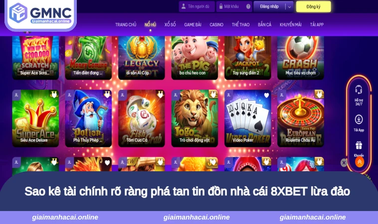 Sao kê tài chính rõ ràng phá tan tin đồn nhà cái 8XBET lừa đảo 