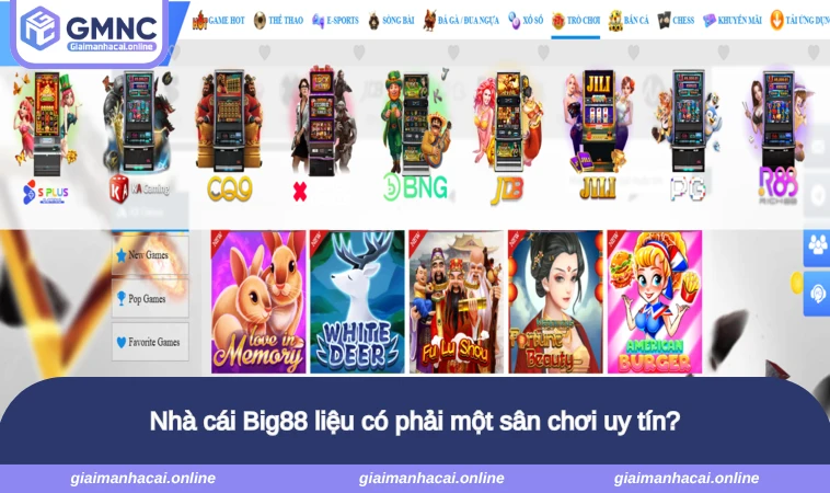 Nhà cái Big88 liệu có phải một sân chơi uy tín?