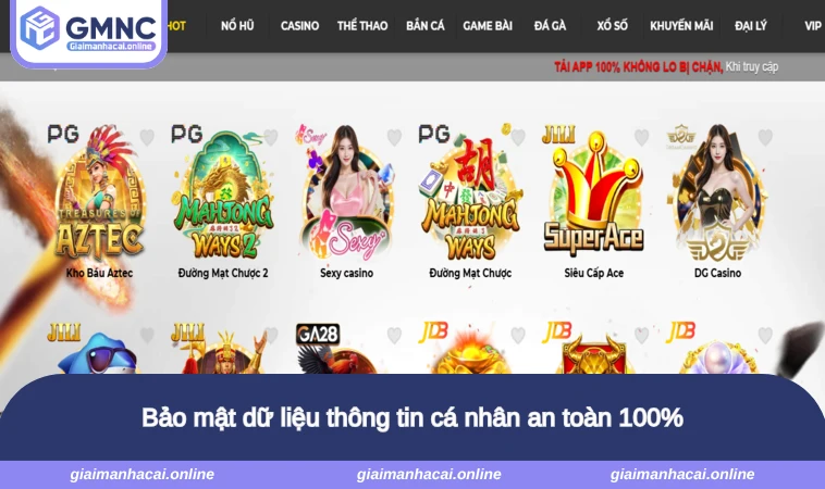 Bảo mật dữ liệu thông tin cá nhân an toàn 100%