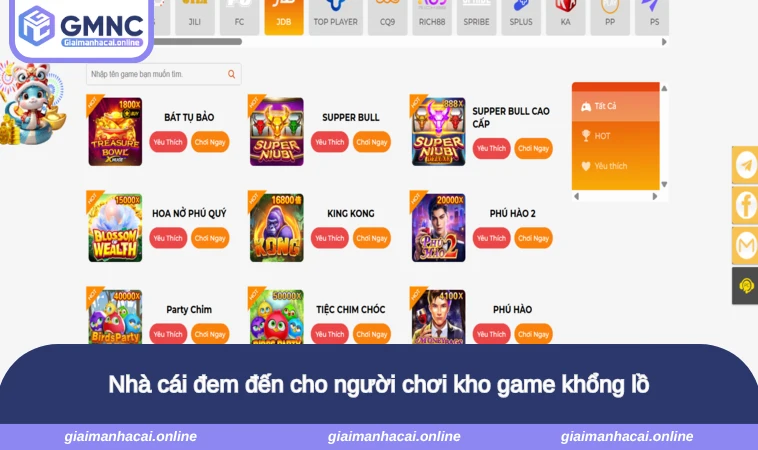 Nhà cái đem đến cho người chơi kho game khổng lồ