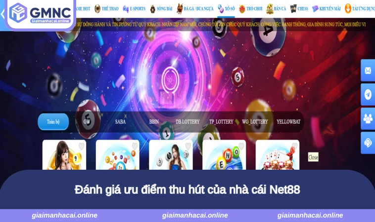 Đánh giá ưu điểm thu hút của nhà cái Net88